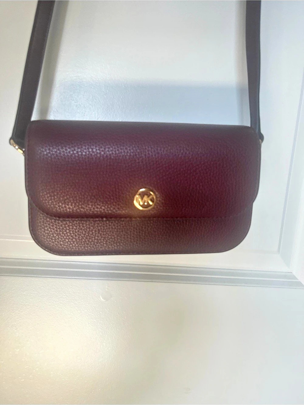 Michael Kors Fulton Small Flap Crossbody Burgundy Red Crossbody